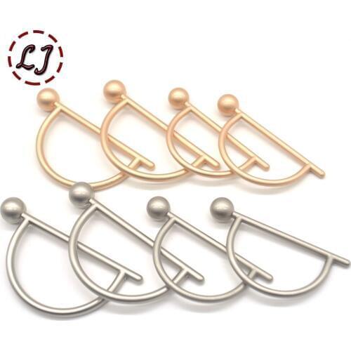 2pcs/lot High quality metal Semicircl Belt Buckles for women Cashmere sweater wind coat bag decoration crafts DIY sew accessory