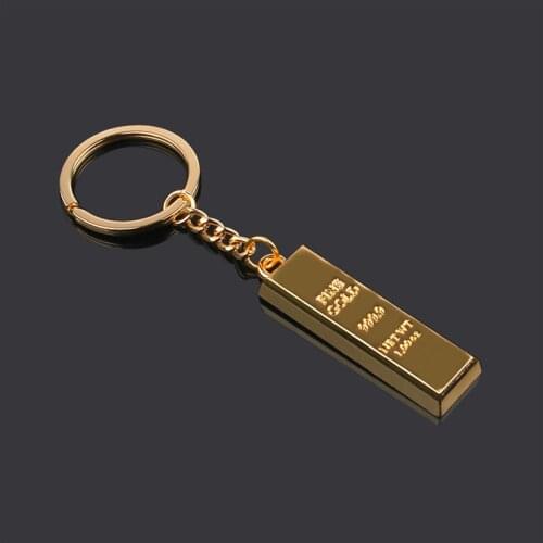 Fashion Metal Faux Ingot Bullion Keychain Key Chain Keyring Keyfob women handbag charms pendant metal key rings accessory
