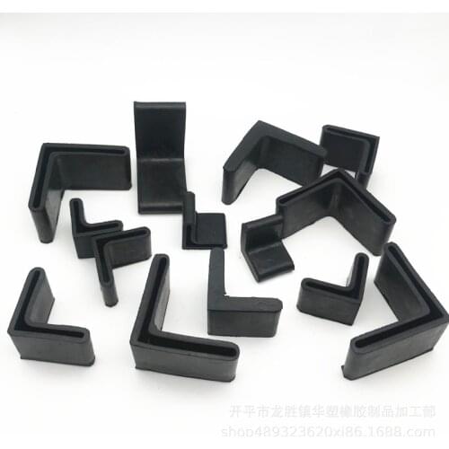 8/16Pcs Angle Iron Foot Pads L Shaped Rubber sleeve Iron bed Foot pad cover Black Furniture Floor Non-slip Protector tool