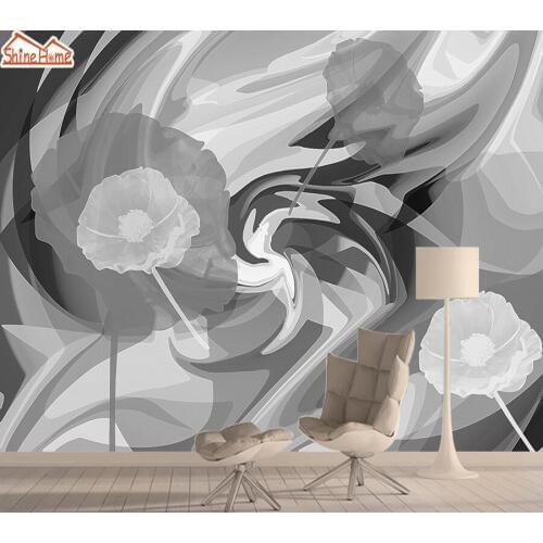 Mural Wallpaper 3d Nature Photo Wallpapers for Living Room Wall Papers Home Decor Paper Self Adhesive Wallpaper Black White Rose