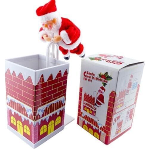 New electric chimney climbing Santa Claus toy climbing stairs childrens electric toy Christmas decoration holiday gifts