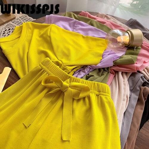 2021 Spring and Summer New Cool Leisure Fashion Home Clothes Lounge Wear Womens Two Piece Sets Pajamas for Teen Girls