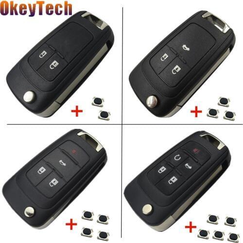OkeyTech Flip Folding Car Key Shell For Opel Vauxhall Insignia Astra J Vectra C Zafira C Omega Mokka Key Case Cover HU100 Blade