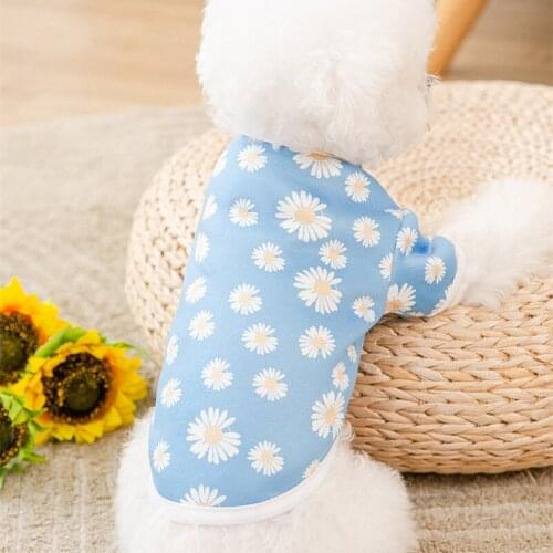 Autumn Dog Pet Clothes Hoodies Puppy Outfit Jacket Daisy T-shirt Girl Dog Clothing Yorkshire Pomeranian Maltese Poodle Costume