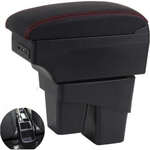 For Honda Fit jazz WRV armrest box central Store content Storage box armrest box with cup holder USB interface