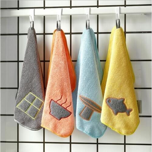 Hangable hundred cleaning rags kitchen cleaning dish towel microfiber absorbent dish towel
