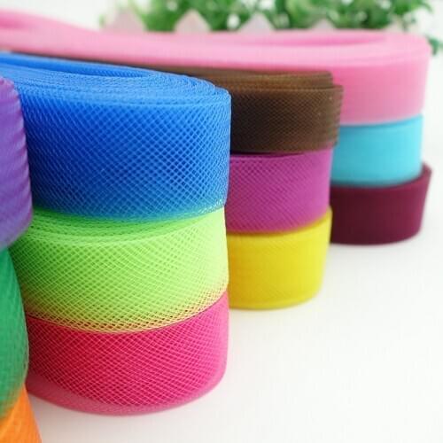 Special Hard Mesh Fabric Crinoline Elastic Fishbone Skirt Lining cloth Wedding Dress Bustle 2 meters