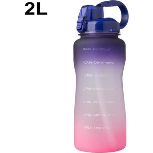 Gallon Sport Water Bottle 3.8/2L Large Capacity Tritan BPA Free Outdoor Motivational with Time Marker Portable Fitness Jugs