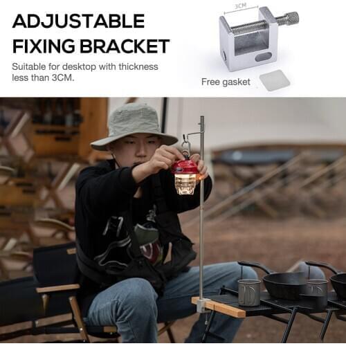 Camping Table Folding Lamp Pole Hanger Portable Aluminum Lightweight Durable Light Lamp Lantern For Outdoor Picnic Hiking