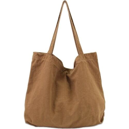 Raged Sheep Fashion Durable Women Student Canvas Shoulder Bag Simple Schoolgirl Bag Ladies Shopper Bags Foldable Shopping Bag