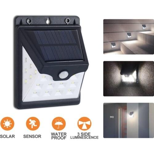 Led Outdoor Solar Powered Led Wall Path Lights Mount Garden Lamps Motion Sensor