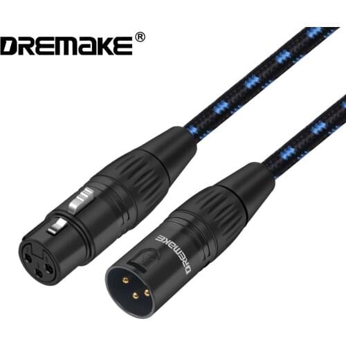 DREMAKE XLR Extension Mikrofon XLR Cable Karaoke Mic Sound Cannon Cable for Power Amplifier Mixing Board Preamp XLR Patch Cord