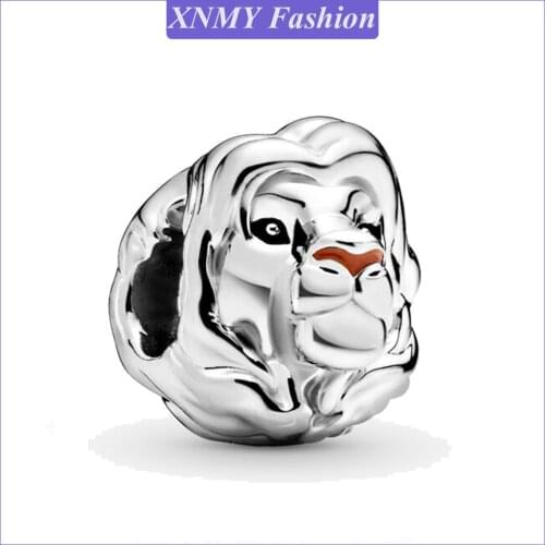 XNMY High Quality Silver Color Lion King Beads Fit Pandora Charms Bracelets for Women DIY Trinket Jewelry