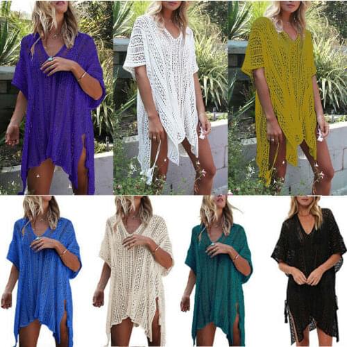 Plus Size Women Sarong Dress Swimwear Fashion Swimsuit Beach Wear Bikini Cover Up Kaftan Summer Dress Green Blue Black White