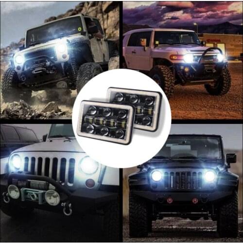1/2 Pcs Car LED Headlight Super Bright Hi-Lo Beam 4X6 5" 300W 30000LM Work Light For JEEP Wrangler YJ XJ ATV SUV 3000K & 6000K