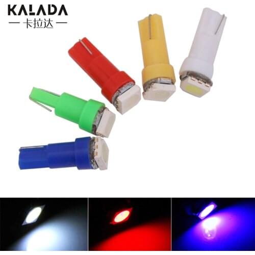 10 Pieces 12V DC 5050 1SMD T5 For motorcycle / Car Led bulbs W1.2W W3W 406 407 Auto Dashboard Panel LED lights Green Red Yellow