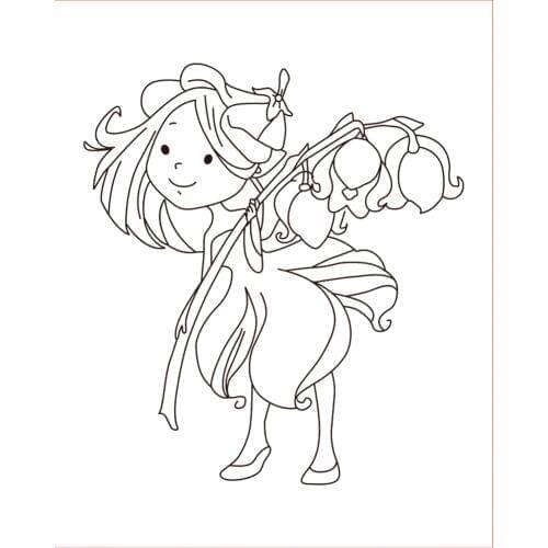 10x8 Girl holding flowers TBig ice cream ransparent Clear Stamps Silicone Seals for DIY scrapbooking photo album Card Making