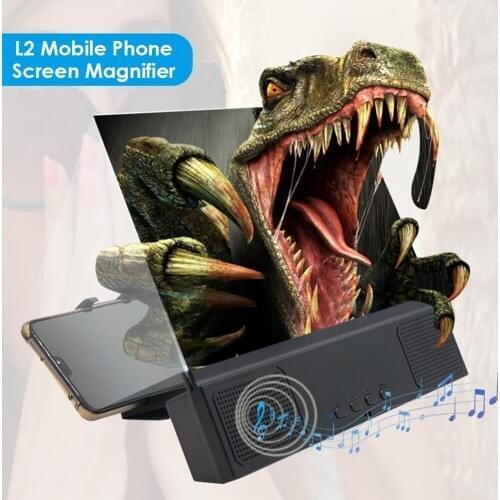 12 inch Universal 3D Mobile Phone Screen Magnifier Bluetooth Stereo Speaker HD Video Amplifier Smartphone Stand Hoder