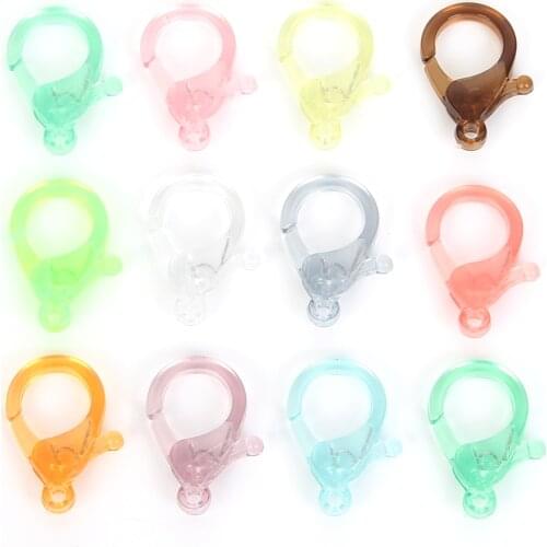 20pcs 25X15mm 10 Style Plastic Lobster Clasp Luggage Clasp DIY Keychain Klastic Kolorful Lobster Clasp Handmade Keychai