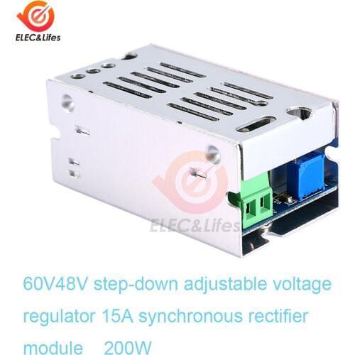 200W 15A DC-DC 8-60V 48V TO 1-36V 5V 12V 24V 19V Buck Converter Step-down Power Module with Aluminum housing Rectifier