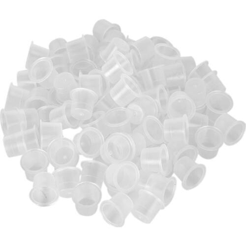 500Pcs Plastic Microblading Cap Pigment Clear Holder Container S/M/L Size For Needle Tip Grip Power Supply