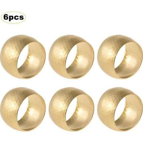 1pcs/6pcs lot New model room Hotel drum-shaped metal napkin buckle napkin rings soft loading table decorations gold