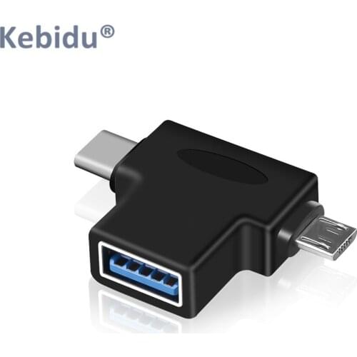 Kebidu USB Typec Otg Adapter Fast Type C To USB 3.0 Micro USB Charge Data Converter For Samsung Xiaomi Huawei Macboos Pro