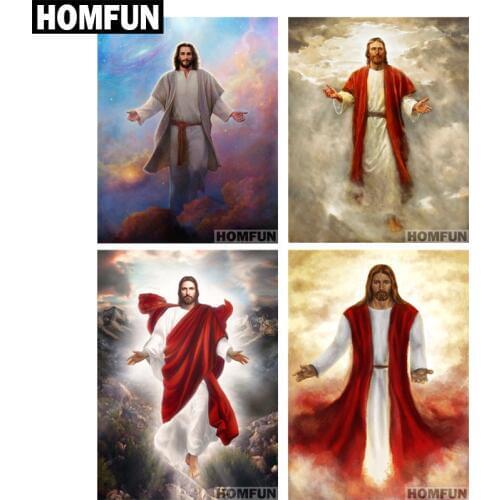 HOMFUN Full Square/Round Drill 5D DIY Diamond Painting "Jesus Religion" 3D Embroidery Cross Stitch 5D Home Decor Gift