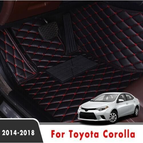 For Toyota Corolla XI 11th E170 2018 2017 2016 2015 2014 Car Floor Mats Accessories Protector Covers Leather Carpets Decoration