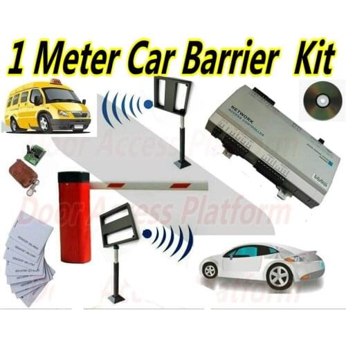 Car Parking Barrier gate kit for Single door channel Entry+Exit Driver Swipe card by 1 Meter RFID Reader Network controller set