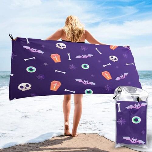 Bathing Towel Halloween Skull Bath Wearable Towel Dress Fast Drying Beach Spa Magical Nightwear Sleeping