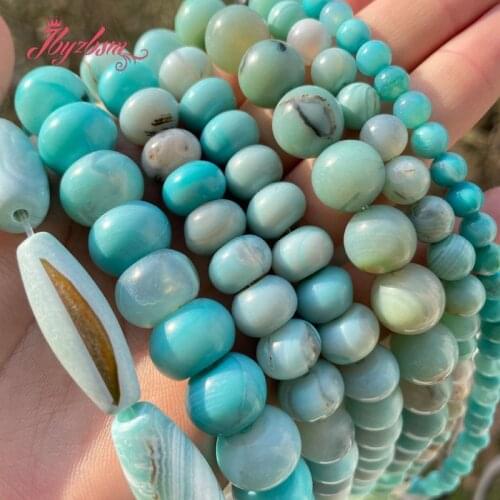 Round Oval Rondelle Turquoise Agates Natural Stone Beads For DIY Necklace Bracelet Woman Gift Jewelry Making Loose Strand 15"