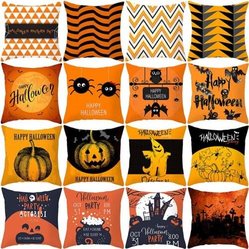 Halloween Cushion Cover Halloween Pumpkin Throw Pillow Case Halloween Printing Decorative Pillowcase Cushion Cover