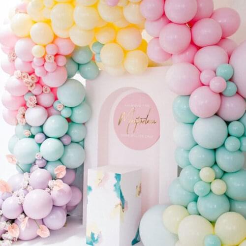 CYUAN 20/40/60pcs 5inch Macaron Color Pastel Candy Balloons Latex Round Helium Baloon For Kids Birthday Party Wedding Decoration