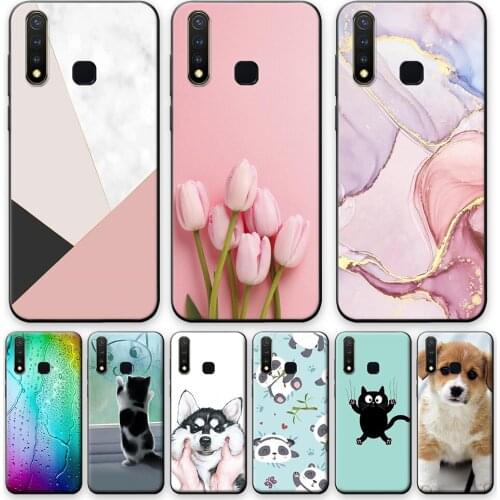 For vivo Y19 Case Cover vivo 1915 6.53 inch Silicone Soft Phone Cases For vivo 1915 Y19 Case For Vivo Y19 TPU Flower Cute Bumper