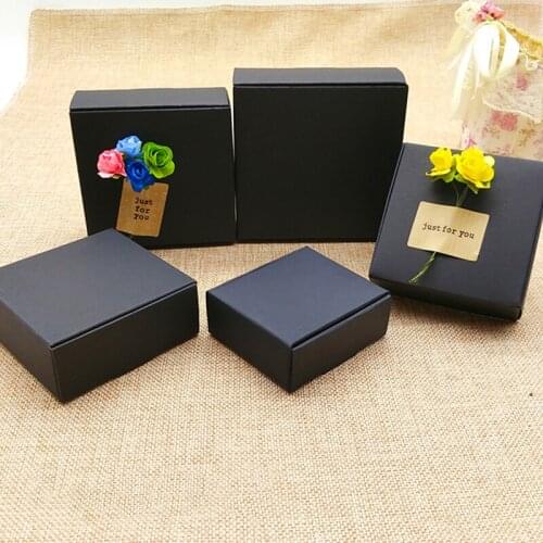 12 sizes Elegant Black paper packaging craft box,gift packaging paper cardboard box,black paper soap box gift packing