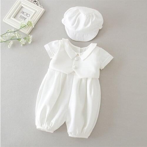 HAPPYPLUS 2021 New Baby Boy Christening Suits Formal Gentleman Clothing Sets Wedding Infant Boy Baptism First Birthday Shower