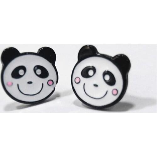 IVYYE Kawaii Panda Fashion Anime Cartoon Earring Cute Animal Stud Earrings For Women Girls Kids Jewelry XMAS New Gift