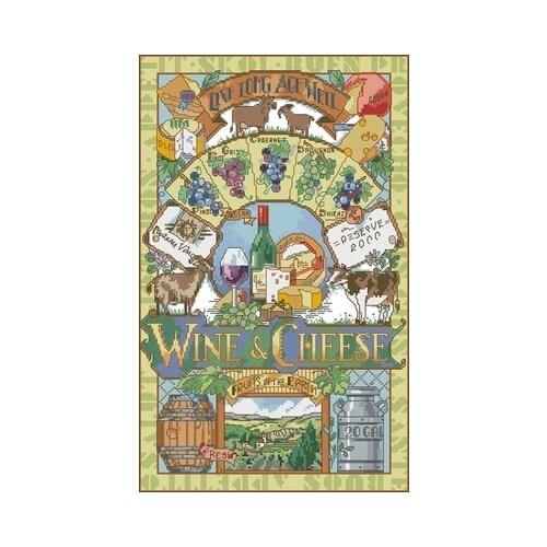 -Janlynn 023-0566-Vintage Needlework,For Embroidery,DIY 14CT Unprinted Arts Cross stitch kits Set Cross-Stitching Home Decor