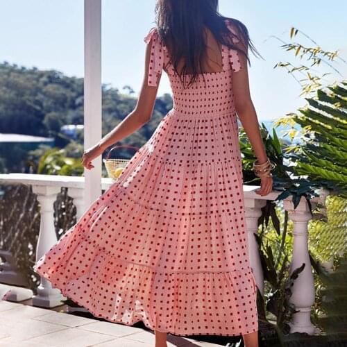 Summer Long Backless Cotton Womens Full Length A-line Beach Boho Spaghetti Strap Dress Sleeveless Beach Slip Sundress Party