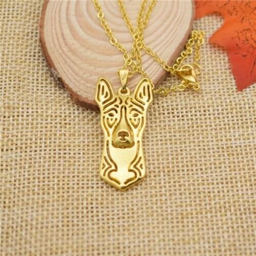 LPHZQH Fashion Cartoon Dog Boho Chi Necklace Basenji Terrier Choker Pendant Necklace Women Collars Jewelry Christmas Gift Punk