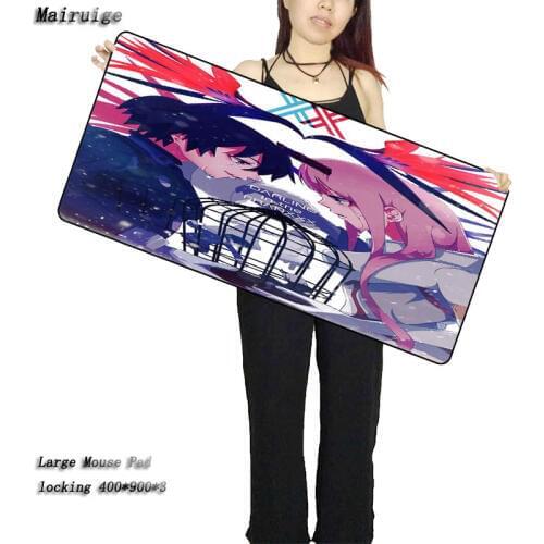 Mairuige Darling in the franxx zero two Anime 900*400*3mm Large Gaming XL big game Lock Edge mousepad keyboard Desk Mouse mat