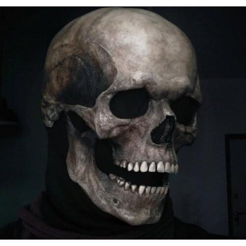 Full Head Skull Mask Halloween Gift Skull Mask Helmet With Movable Jaw Helmet Halloween Horror Props Headgear