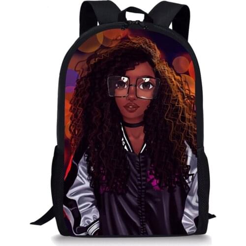 2021 Fashion Style African Girls Cool Print Backpack Backpack for Children Kids Book Bag Students Mochila Custom Pattern