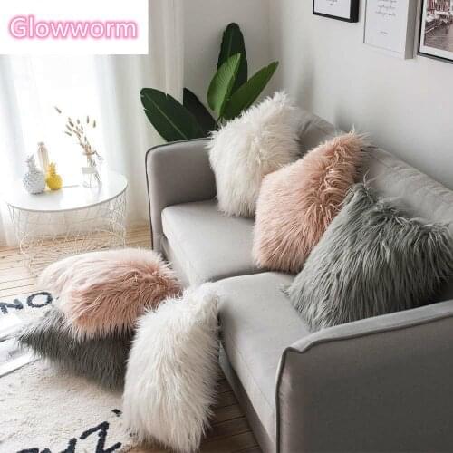 Soft Fur Plush Cushion Cover Home Decor Pillow Covers Living Room Bedroom Sofa Decorative pillowcase 45x45cm shaggy fluffy cover