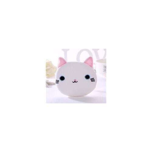 Soft plush cat cartoon lady coin purse mini cute animal oval zipper children coin purse USB cable earphone bag children gift