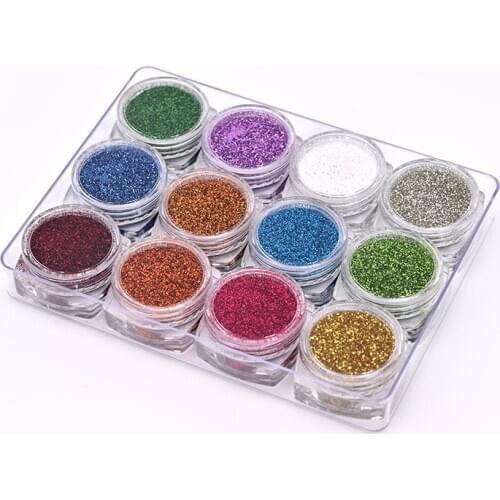 12 color eye glitter set fine set glitter chunky set glitter for Nail makeup Craft DIY Accessories