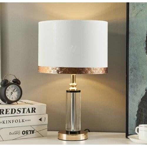 Nordic LED Crystal Glass Table Lamp Bedroom Bedside Lamp Study Office Table Lamp Living Room Kitchen Home Decoration Lighting