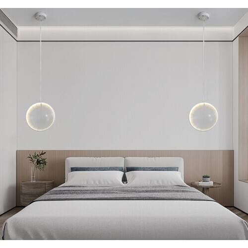 Nordic Restaurant Convex Mirror Modern Minimalist Living Room Bedroom Bedside Creative Cafe Bar LED Chandelier Lamps