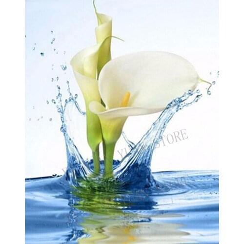 NEW Diamond Embroidery 5D DIY Diamond Painting full square Water Flowers House Diamond Painting Cross Stitch Rhinestone Mosaic